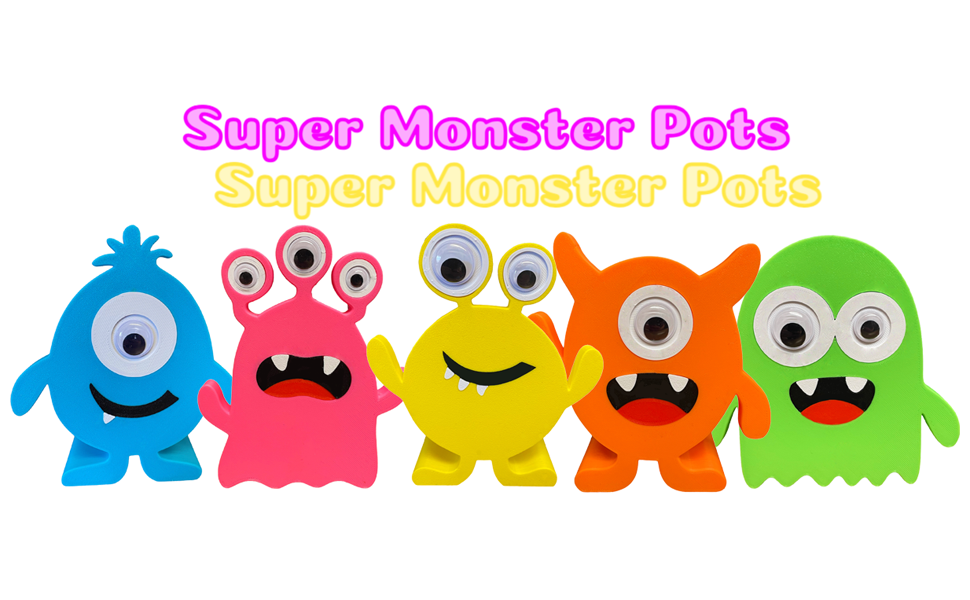NEW Super Monster Pencil Pots - Great for kids desk or bedroom decor - 5 to collect!!