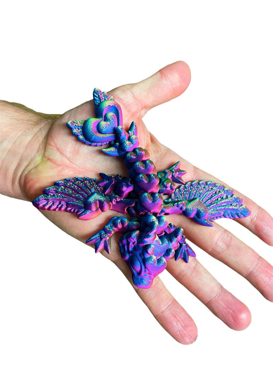 Cute Epic 6" Heart Tail Chroma Dragon Colour Changing Fidget Toy