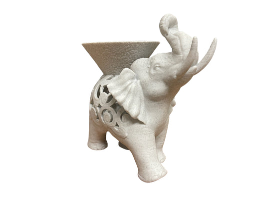 Artisan-Crafted Elegance: 3D Printed Marble Elephant Incense Holder