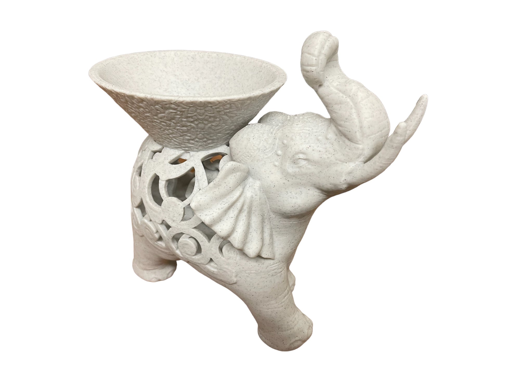 Artisan-Crafted Elegance: 3D Printed Marble Elephant Incense Holder