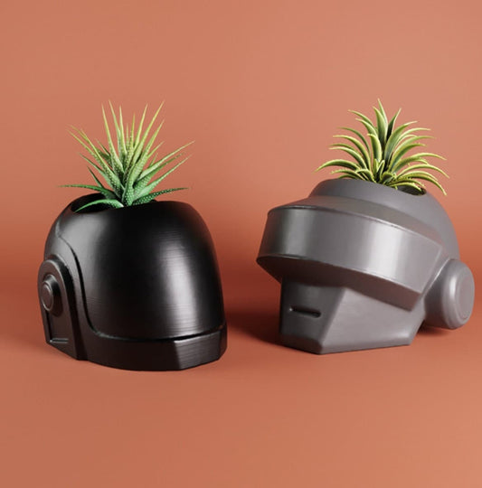 Daft Punk Planter, Daft Punk Helmet, Daft Punk, DJ Gift, 3D Printed Planter Pot, Air plant Holder, Music
